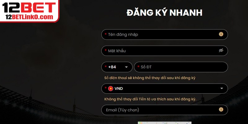 Khuyến Mãi 12BET - Cập Nhật Ưu Đãi Hấp Dẫn Cho Người Chơi 7 Hướng dẫn đăng ký 12BET chi tiết cho người mới